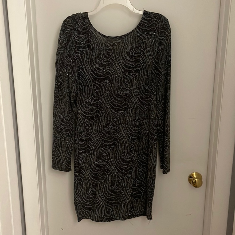 Madrag L black sparkling mini dress.